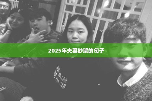 2025年夫妻吵架的句子