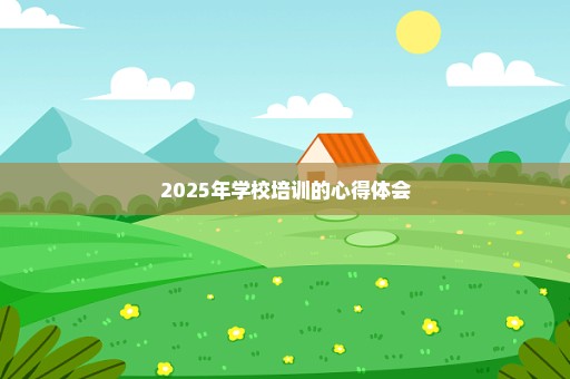 2025年学校培训的心得体会