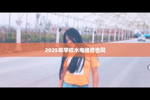 2025年学校水电维修合同