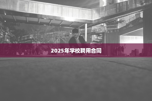 2025年学校聘用合同