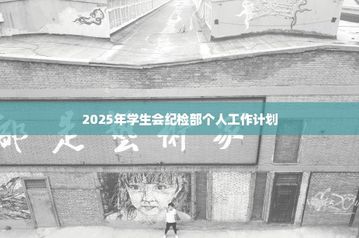2025年学生会纪检部个人工作计划