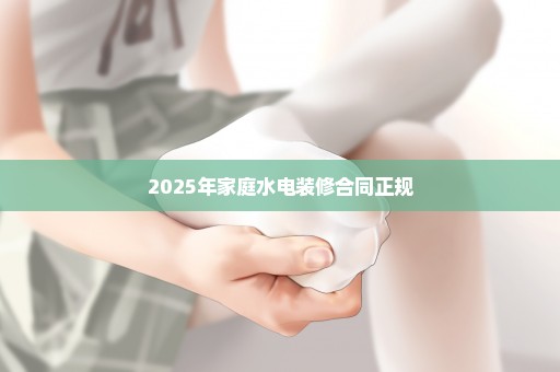 2025年家庭水电装修合同正规