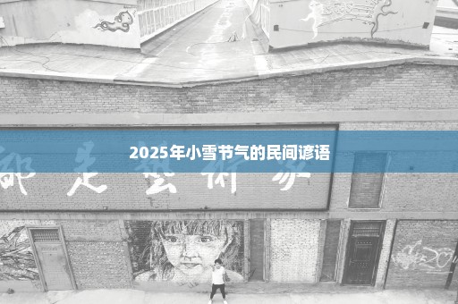 2025年小雪节气的民间谚语