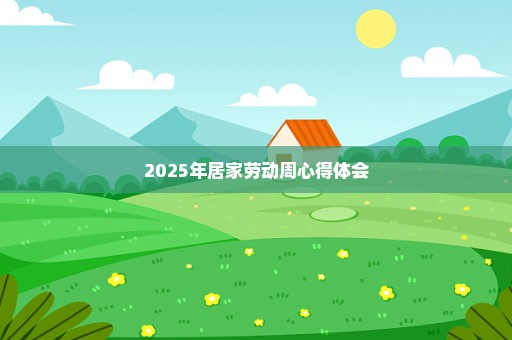 2025年居家劳动周心得体会