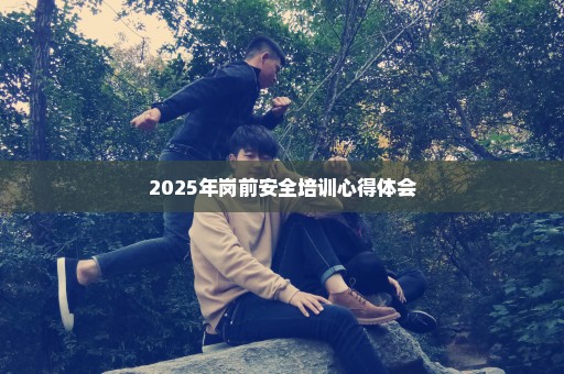 2025年岗前安全培训心得体会