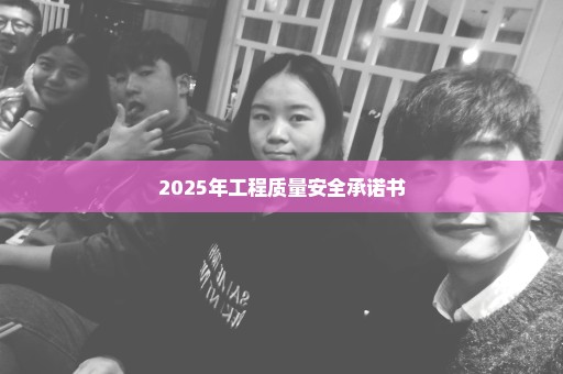 2025年工程质量安全承诺书