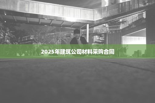 2025年建筑公司材料采购合同