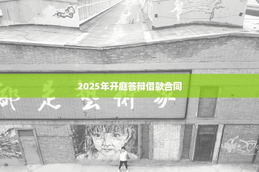 2025年开庭答辩借款合同