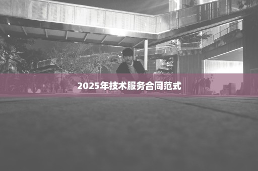 2025年技术服务合同范式