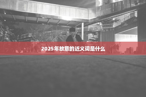 2025年故意的近义词是什么