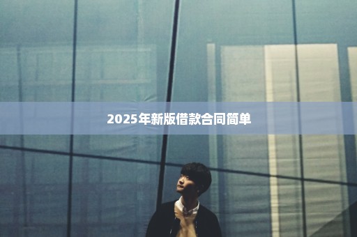 2025年新版借款合同简单