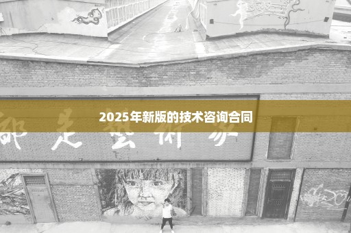 2025年新版的技术咨询合同