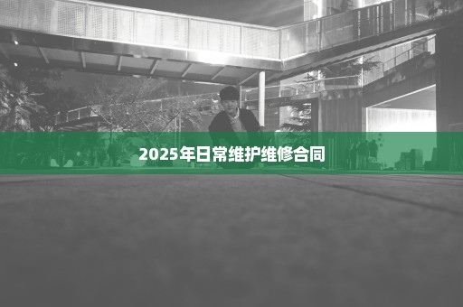 2025年日常维护维修合同