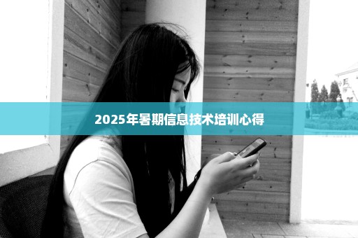 2025年暑期信息技术培训心得