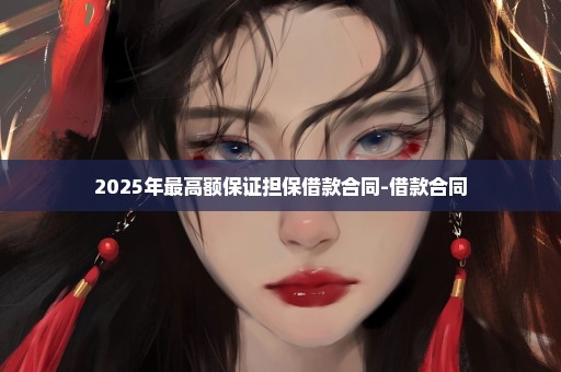 2025年最高额保证担保借款合同-借款合同