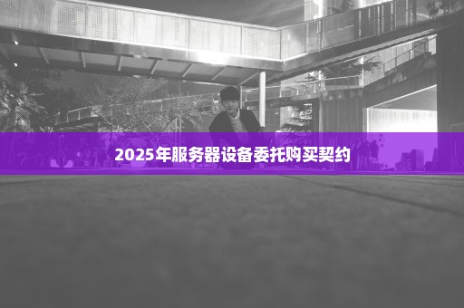 2025年服务器设备委托购买契约