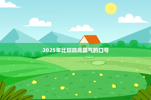2025年比较响亮霸气的口号