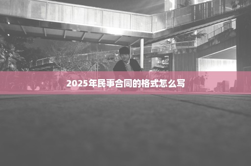 2025年民事合同的格式怎么写