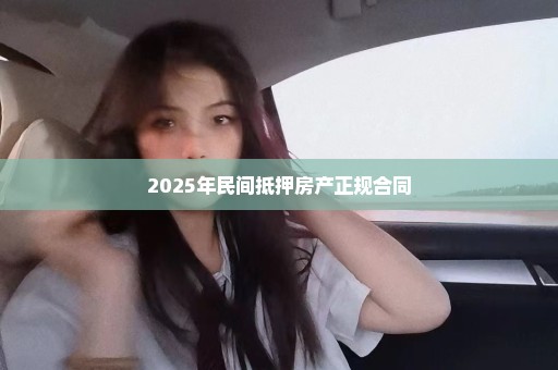 2025年民间抵押房产正规合同