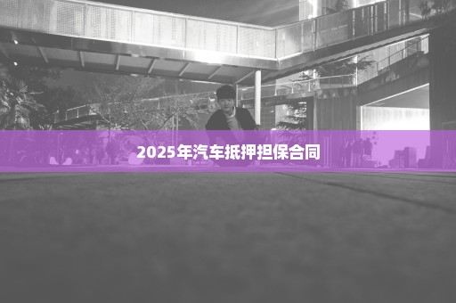 2025年汽车抵押担保合同