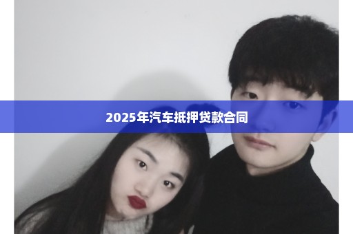 2025年汽车抵押贷款合同