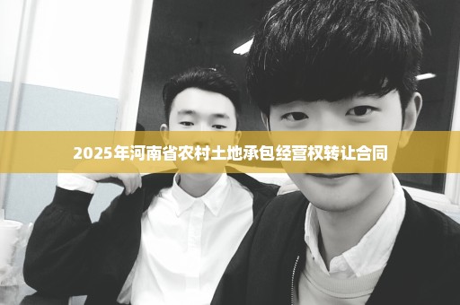 2025年河南省农村土地承包经营权转让合同