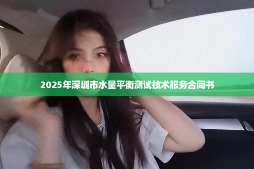 2025年深圳市水量平衡测试技术服务合同书