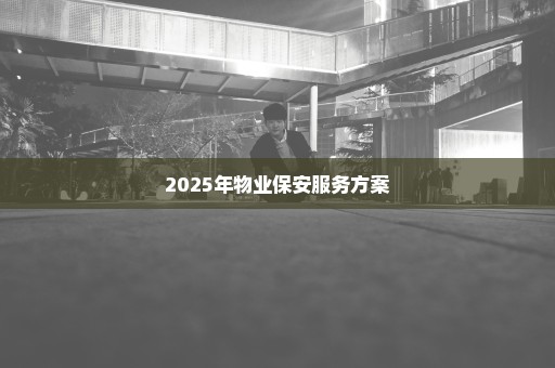 2025年物业保安服务方案