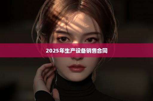 2025年生产设备销售合同