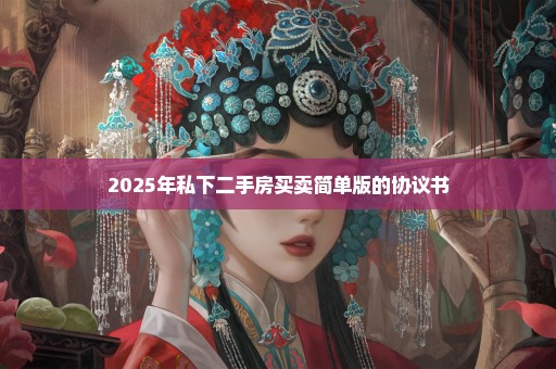 2025年私下二手房买卖简单版的协议书