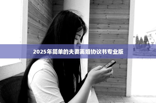 2025年简单的夫妻离婚协议书专业版