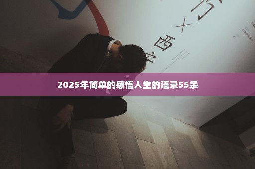 2025年简单的感悟人生的语录55条