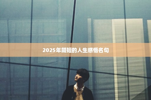 2025年简短的人生感悟名句