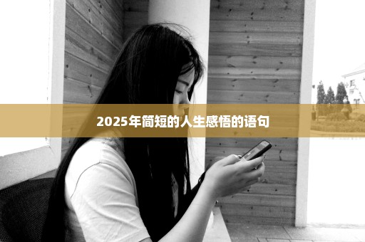 2025年简短的人生感悟的语句