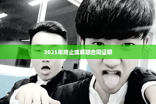 2025年终止或解除合同证明