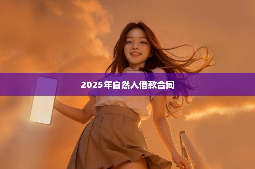 2025年自然人借款合同