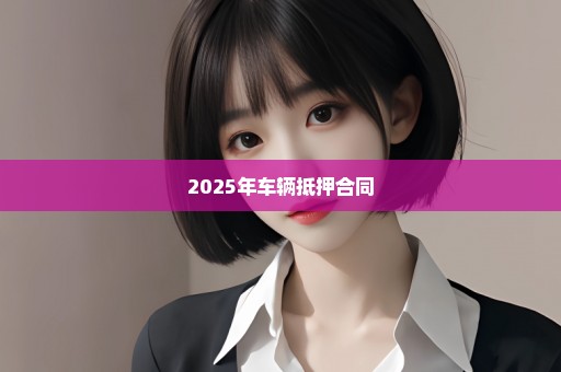 2025年车辆抵押合同