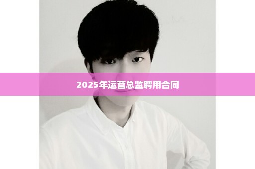 2025年运营总监聘用合同