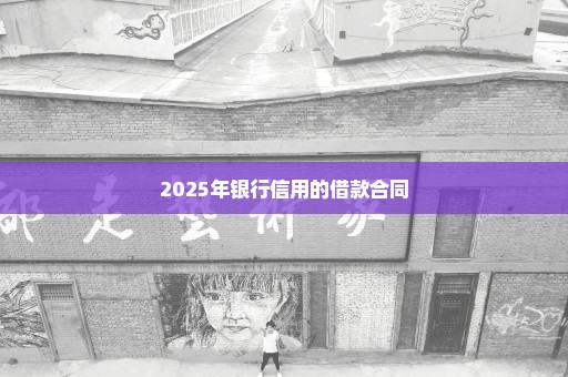 2025年银行信用的借款合同