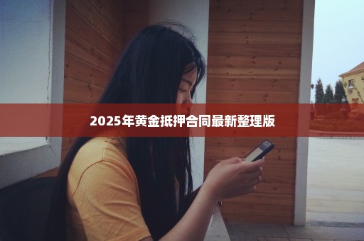 2025年黄金抵押合同最新整理版