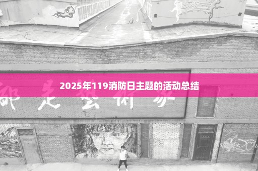 2025年119消防日主题的活动总结