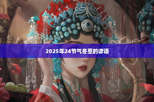 2025年24节气冬至的谚语