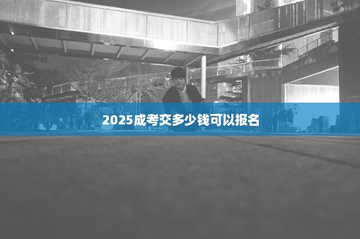 2025成考交多少钱可以报名