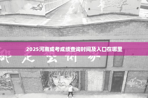 2025河南成考成绩查询时间及入口在哪里