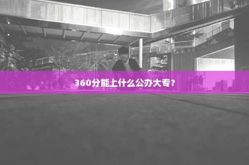 360分能上什么公办大专？