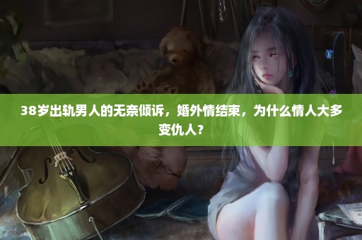 38岁出轨男人的无奈倾诉，婚外情结束，为什么情人大多变仇人？