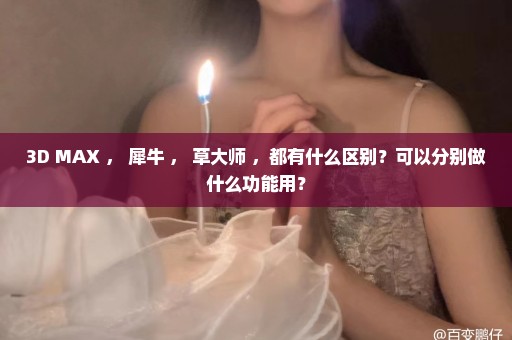 3D MAX ， 犀牛 ， 草大师 ，都有什么区别？可以分别做什么功能用？