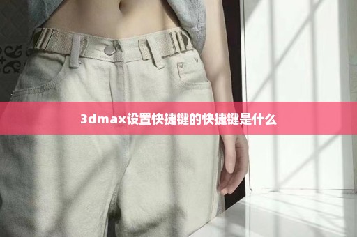 3dmax设置快捷键的快捷键是什么