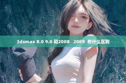 3dsmax 8.0 9.0 和2008   2009  有什么区别