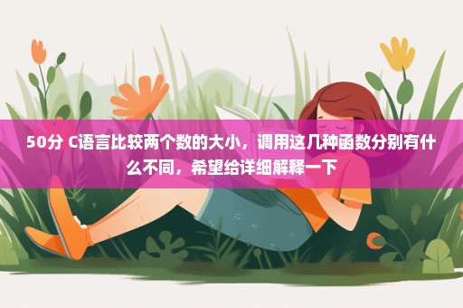 50分 C语言比较两个数的大小，调用这几种函数分别有什么不同，希望给详细解释一下